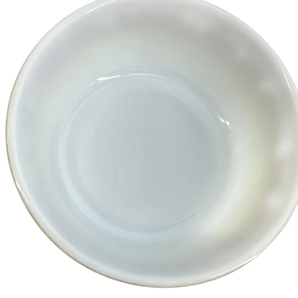 Vtg Federal Glass Mesa Moss Milk Glass Cereal Soup Bowls 5